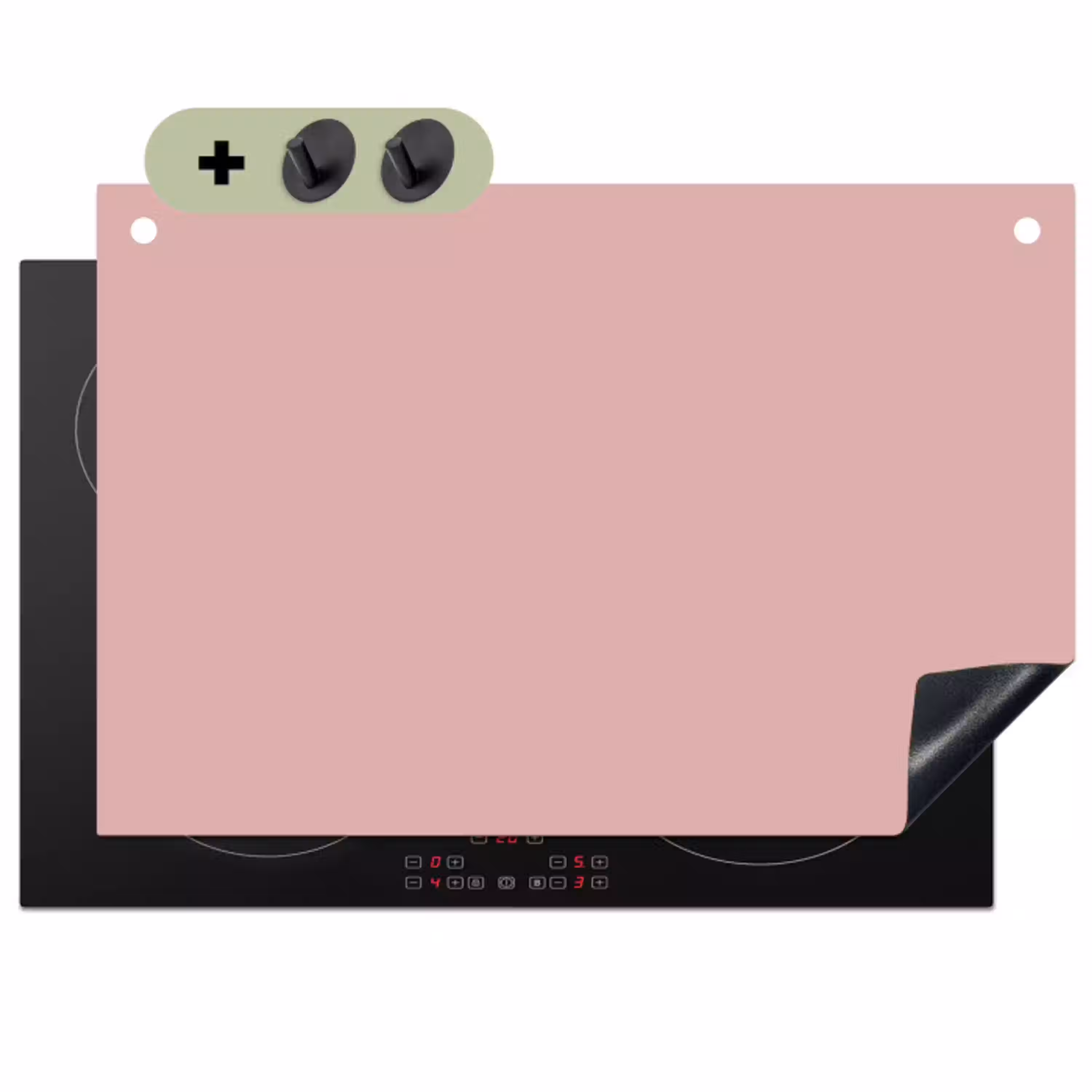 Soft - Blush - Roze Inductie beschemer met haakjes klein 777 -3d