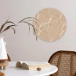 Beige - Marmer - Organisch - Wit Wandcirkel kunststof plaat 5mm dik klein 188 -sfeer4