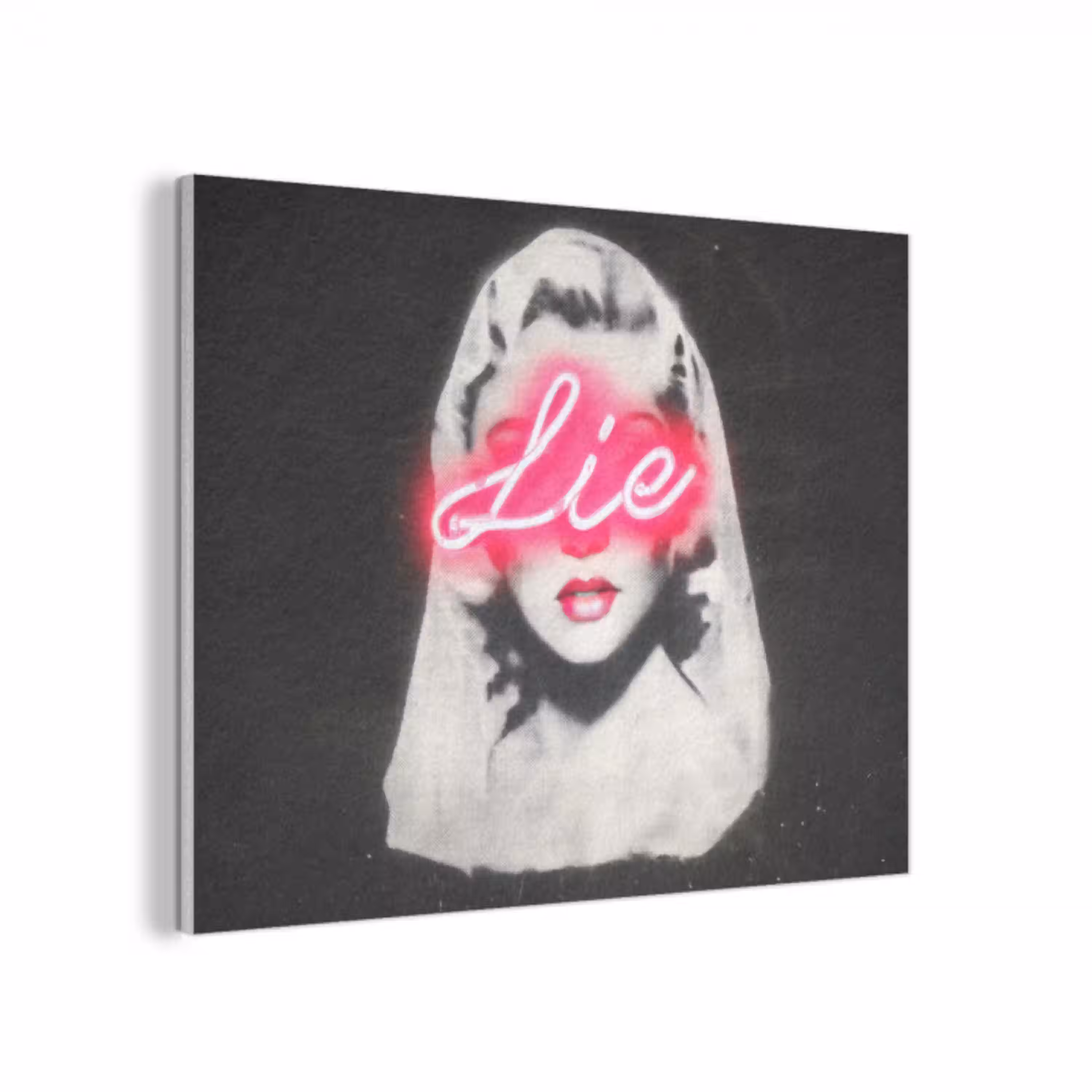 Neon - Letters - Vintage - Vrouw PET vilt klein -3d