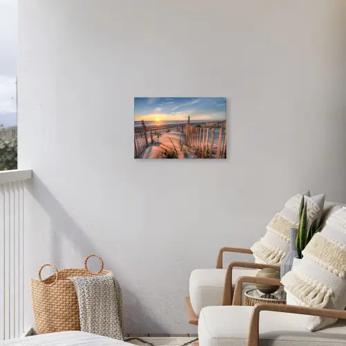 Zonsondergang Achter de Duinen Tuinposter op houten frame 2 cm dik klein -sfeer1