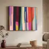 Kleurbanen - Verticaal - Kleurrijk Textielframe zwart klein -sfeer3