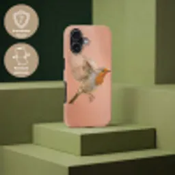 Roodborst - Natuur - Roze Toughcase MagSafe Apple iPhone 17 klein -USP_PrintM_DE
