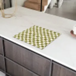 Schaak - Patroon - Groen Inductie beschermer vinyl 3mm middel 274 -sfeer8