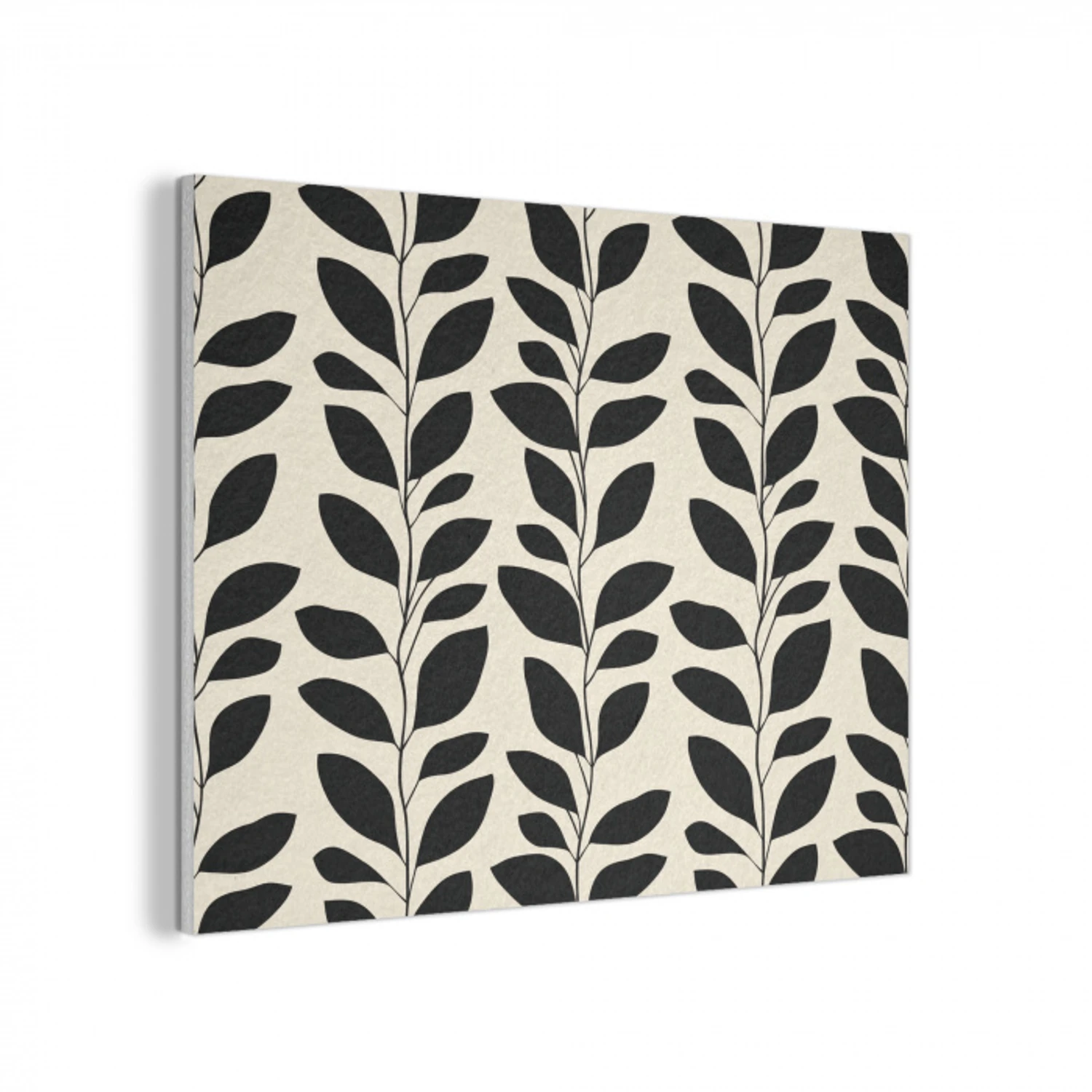 Botanisch - Dessin - Zwart - Beige PET vilt klein 837 -3d