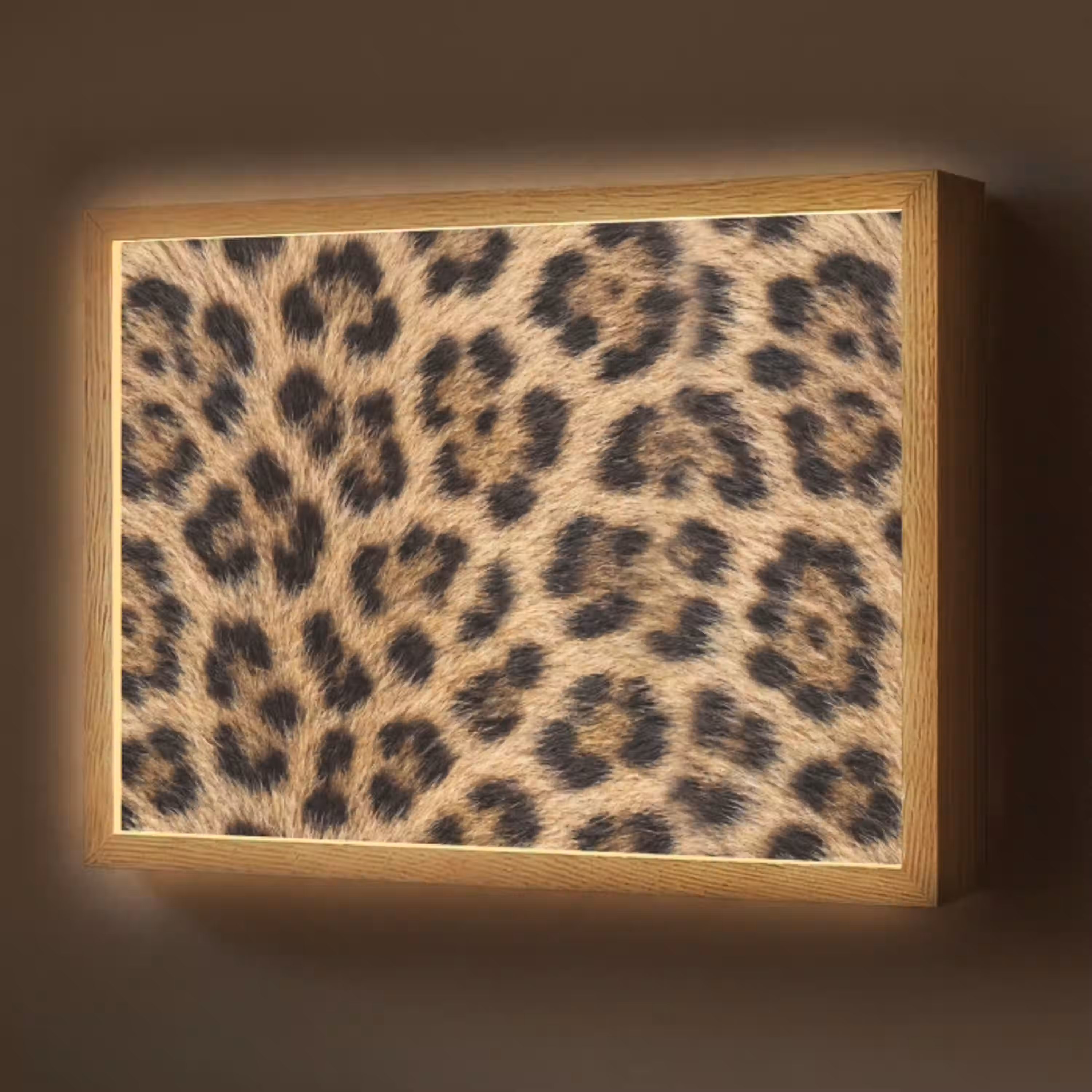 Luipaard - Vacht - Klassiek - Bruin Light Box met batterij (Wandlamp) middel -z3d_website