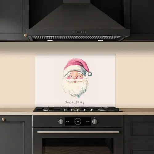 Kerstman - Kerst - Quote - Beige keuken achterwand spatscherm klein -sfeer1