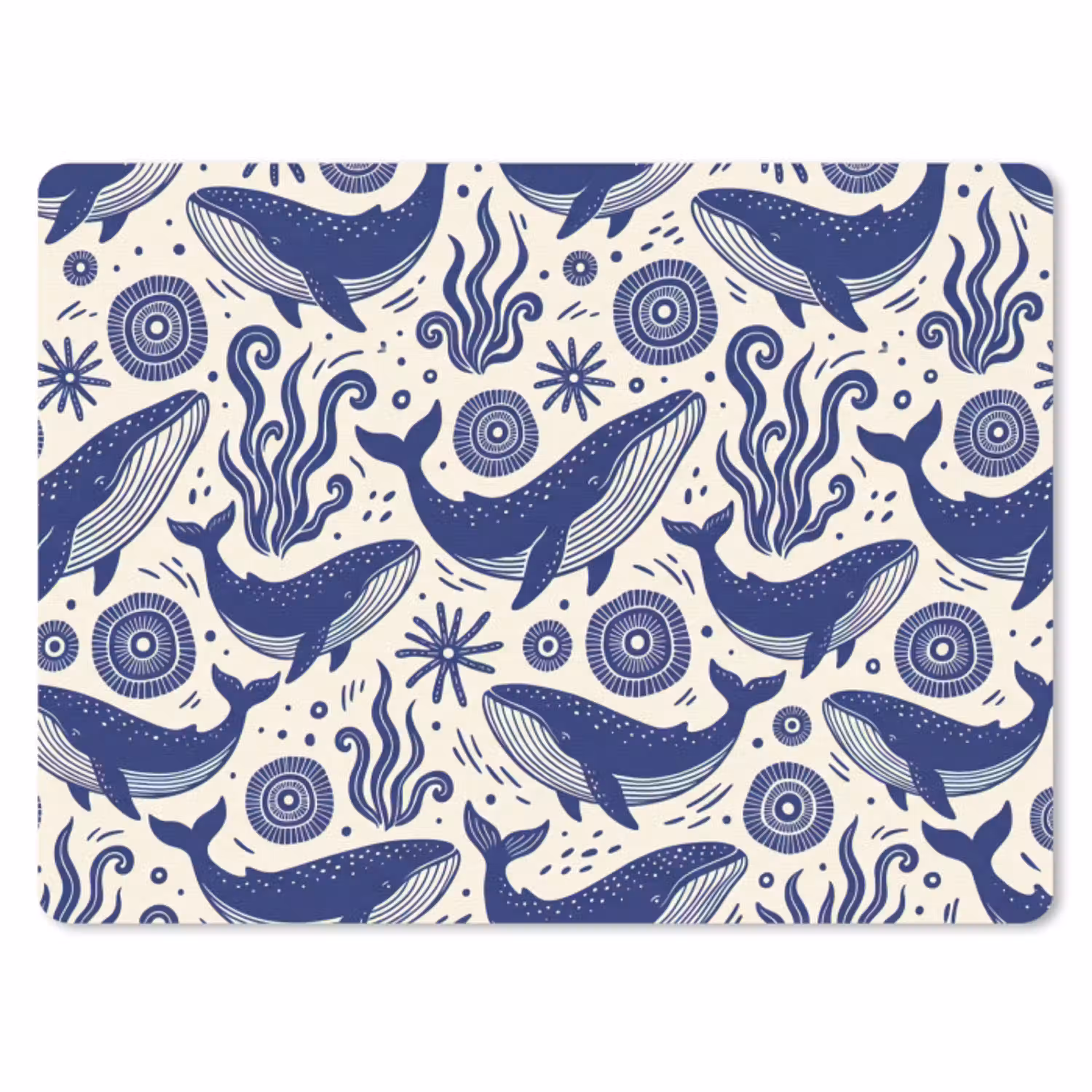 Walvis - Onderwater - Dieren - Abstract - Blauw muismat rubber klein -3d