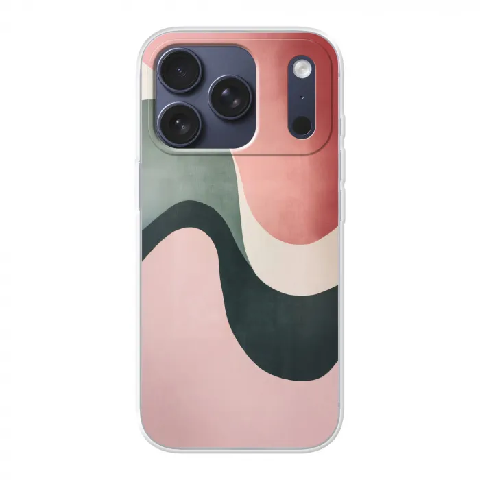 Abstract - Golven - Sierlijk - Roze Telefoonhoesje iPhone 17 Pro klein -3d