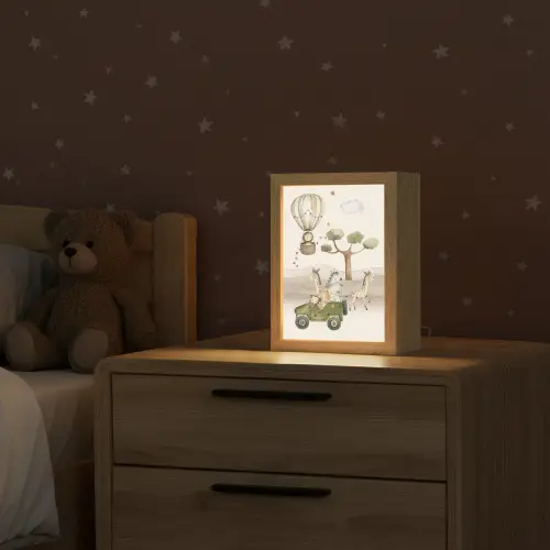 Wilde dieren - Safari - Watercolor - Luchtballon Light Box met kabel klein -sfeer1_kind