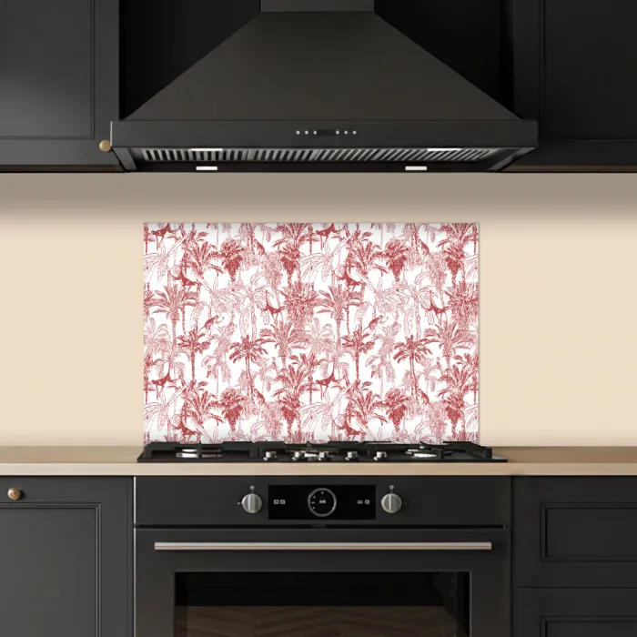 Aap - Oerwoud - Rood keuken achterwand spatscherm klein 900 -sfeer1