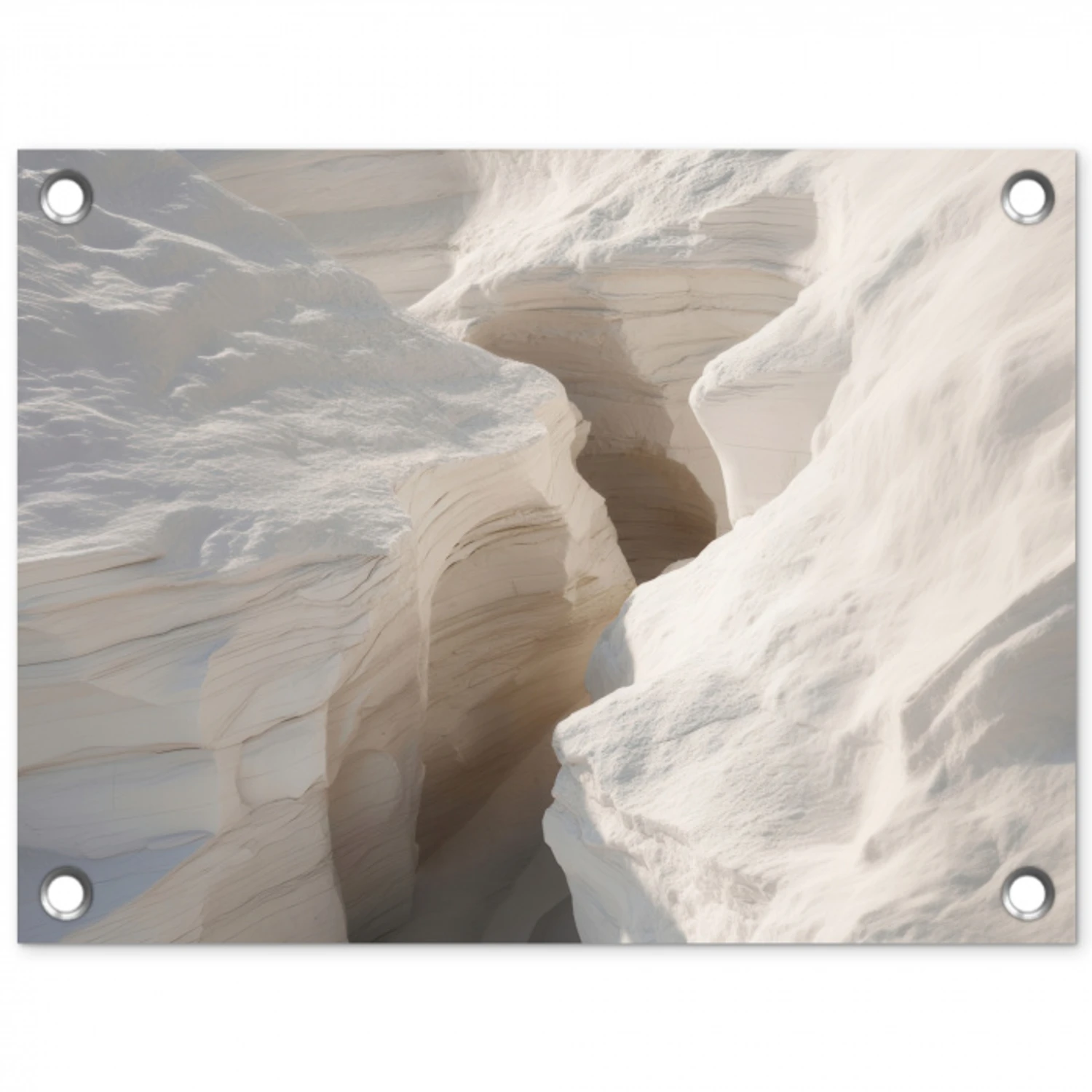 Kloof - Wit - Sneeuw tuinposter los doek klein -3d