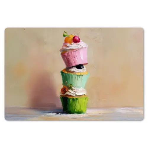 Cupcakes - Gestapeld - Kleurrijk - Fruit Placemat vinyl groot -zzsfeer1_Kitchenyeah-website