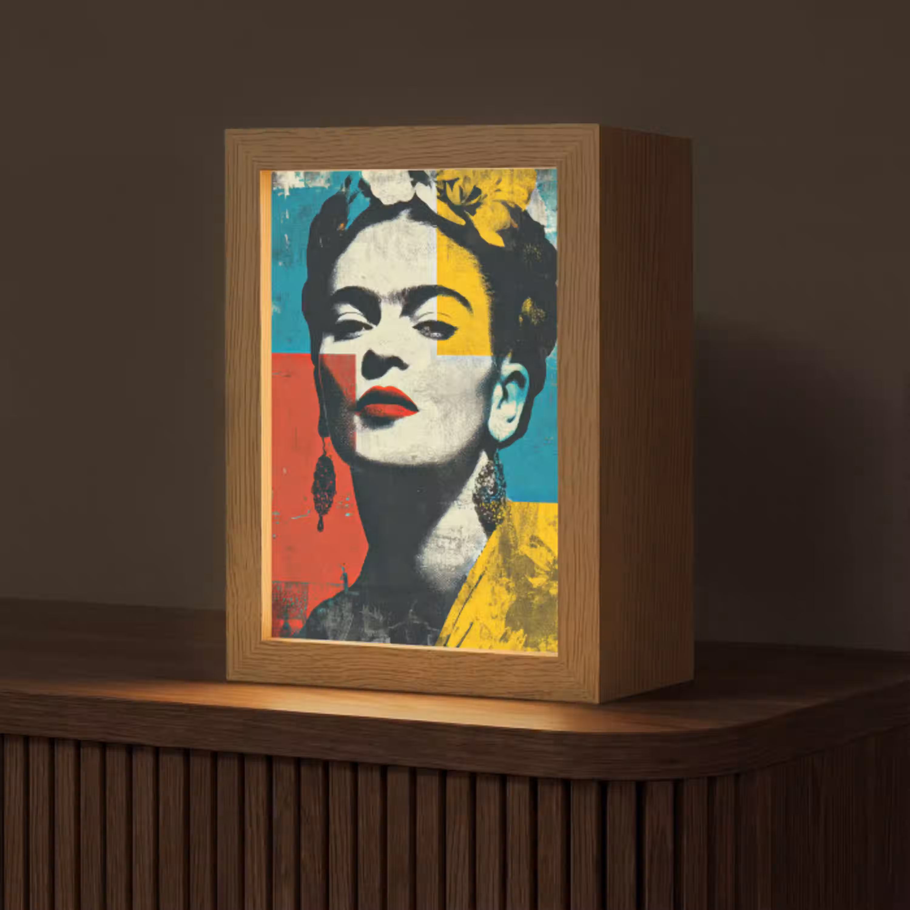 Bloemen - Felle kleuren - Grafisch - Modern Light Box met kabel (Tafellamp) klein -z3d_website