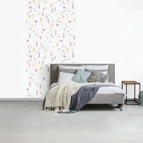 Wit - Vormen - Kleuren fotobehang vinyl groot 64 -slaapkamer