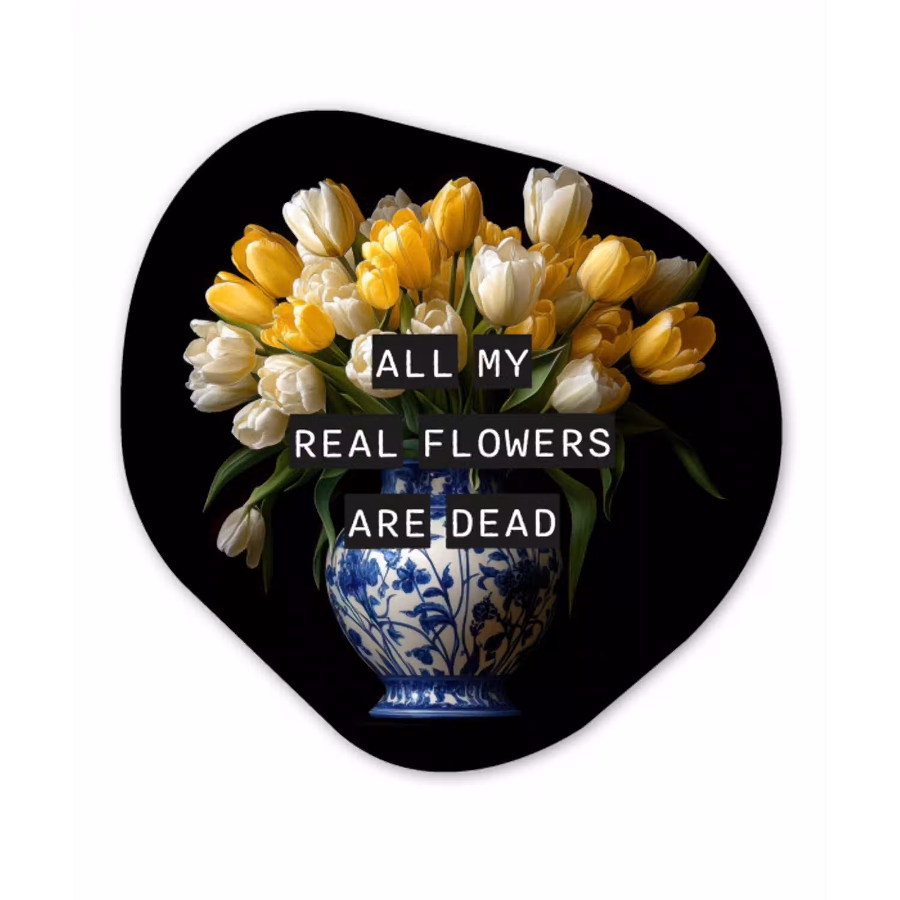 Quotes - Bloem - Tulp - Geel Wandcirkel Organisch Forex 3mm klein -3d