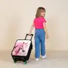 Paard in roze pastelkleuren Kinderkoffer - Zwart klein -sfeer1