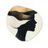 Vrouw - Golven - Zwart Wandcirkel Organisch Forex 3mm klein -3d