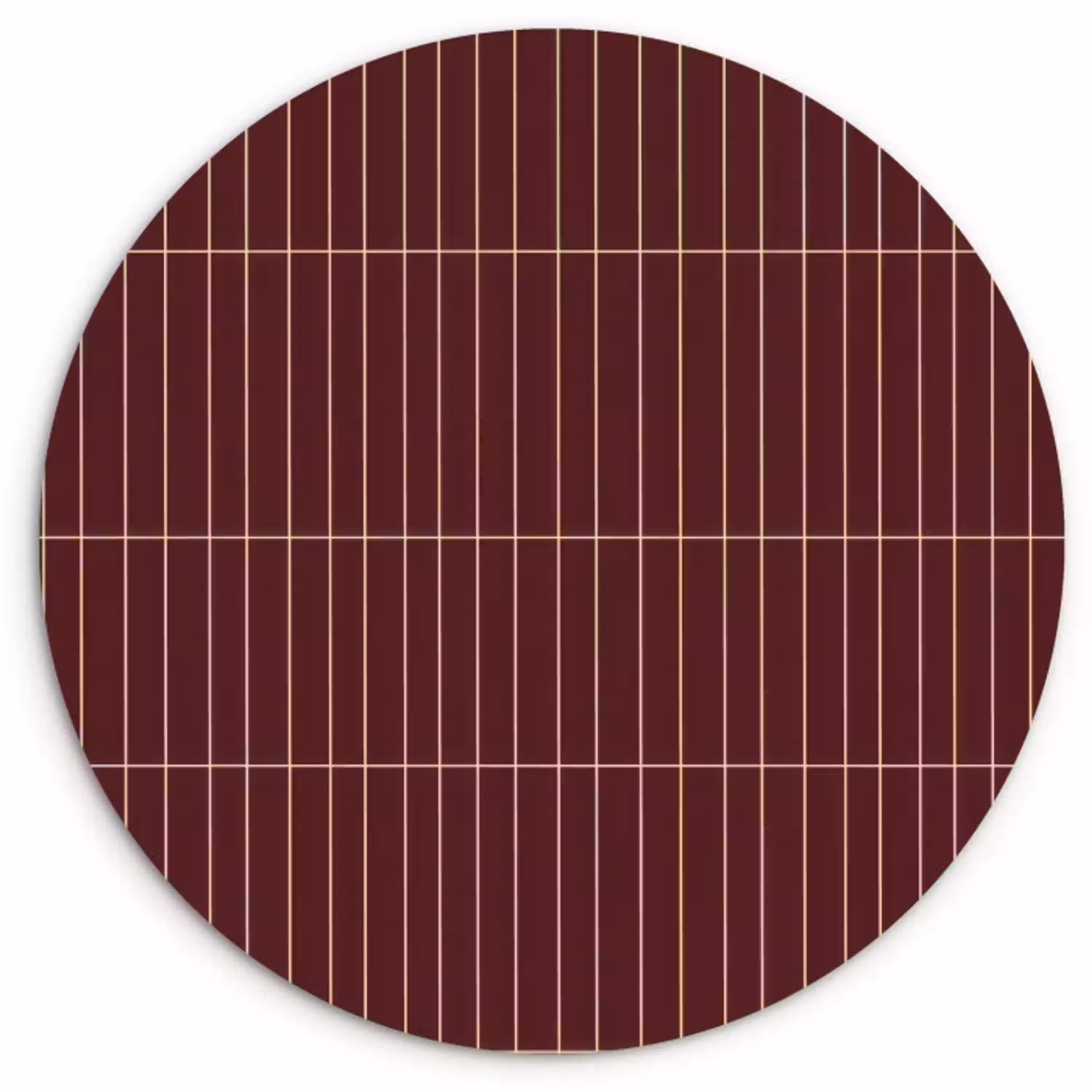Lijnen - Patroon - Bordeaux Wandcirkel kunststof plaat 5mm dik klein 188 -3d