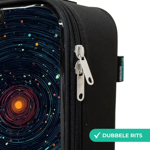 Sterren - Planeten - Kleurrijk Kinderkoffer - Zwart klein -rits_NL