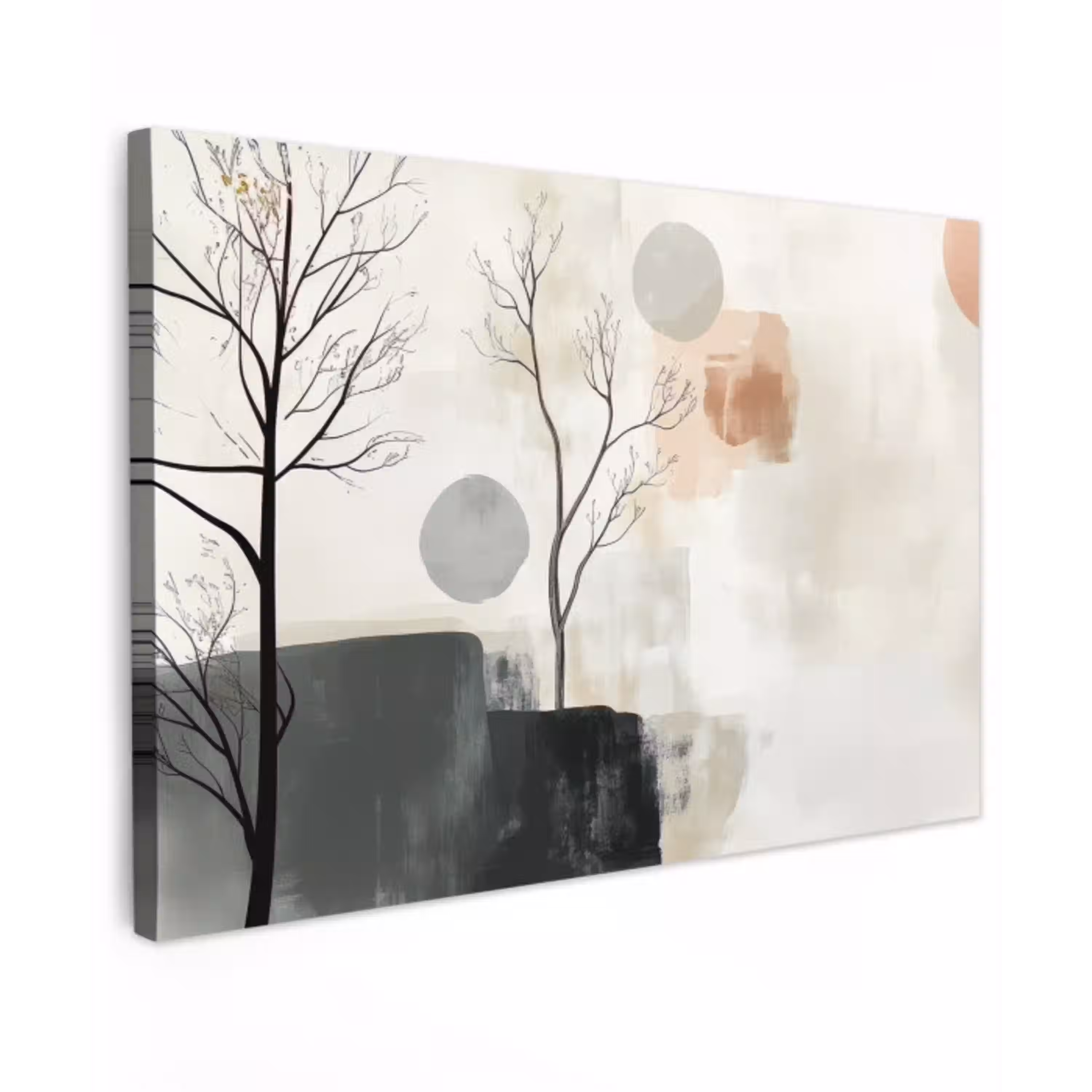 Wabi sabi - Beige - Plant Tuinposter op houten frame 2 cm dik klein -3d