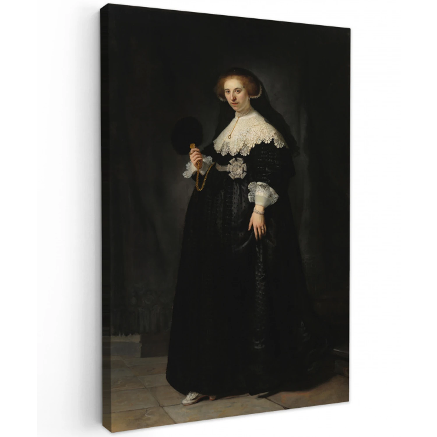 Het huwelijksportret van Oopjen Coppit - Rembrandt van Rijn canvas 2cm klein -z3d
