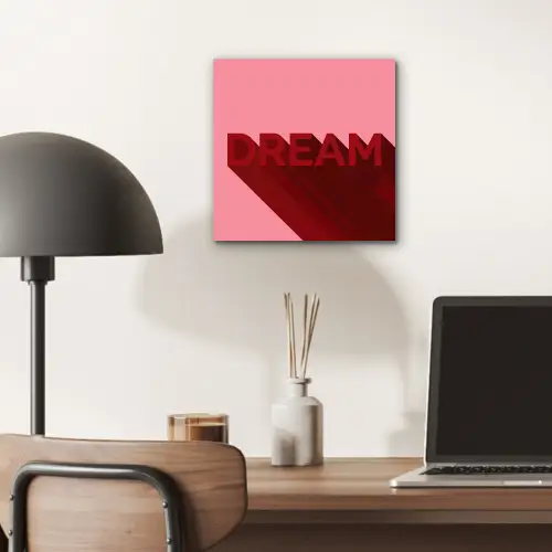 Dream - 3D - Rood - Roze aluminium wit klein -sfeer5