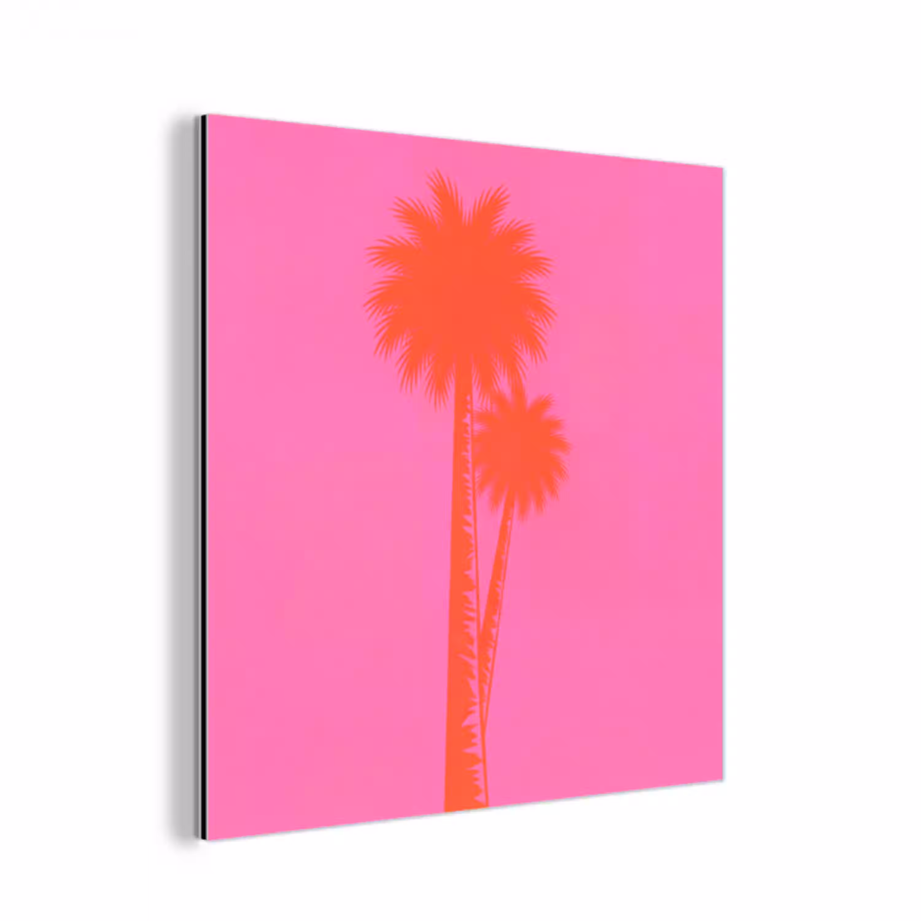 Palmbomen - Modern - Roze aluminium wit klein -3d
