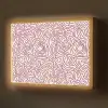 Kronkelende lijn - Magenta - Crème Light Box met batterij (Wandlamp) middel 907 -z3d_website
