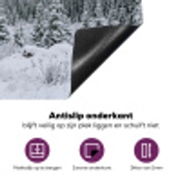 Weg - Bergen - Sneeuw - Naaldbos - Avontuurlijk Inductie beschermer vinyl 3mm klein -zzzzzzz-cc-onderkant
