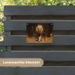Leeuw - Geschilderd - Abstract - Goud tuinposter los doek klein -sfeer3