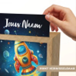 Raket - Ruimte - Planeten - Kinderen - Jongen Light Box met kabel (Kinderlampje) klein -USP_websiteprintNL