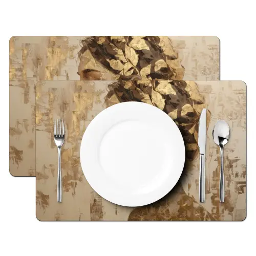 Vrouw - Goud - Abstract - Textuur Placemat vinyl groot -zzsfeer2_Kitchenyeah-website