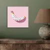 Banaan - Stippen - roze aluminium wit klein -sfeer2