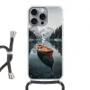 Boot - Bergen - Natuur - Water Hoesje iPhone 16 Pro Max met koord klein -3d