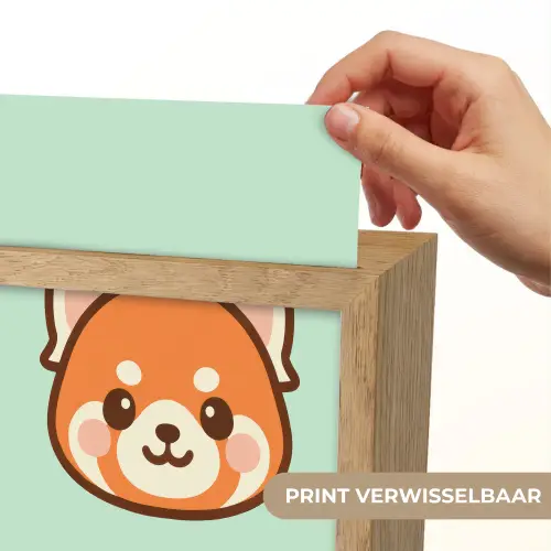 Rode panda - Groen - Cartoon Light Box met kabel (Kinderlampje) klein -USP_websiteprintNL