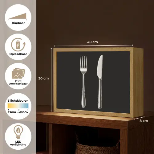 Bestek - Klassiek - Elegant Light Box met batterij (Wandlamp) middel -USP_websiteoverzichtNL
