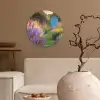 Tuinhuisje - Blauw - Bloemen Wandcirkel kunststof plaat 5mm dik klein -sfeer1