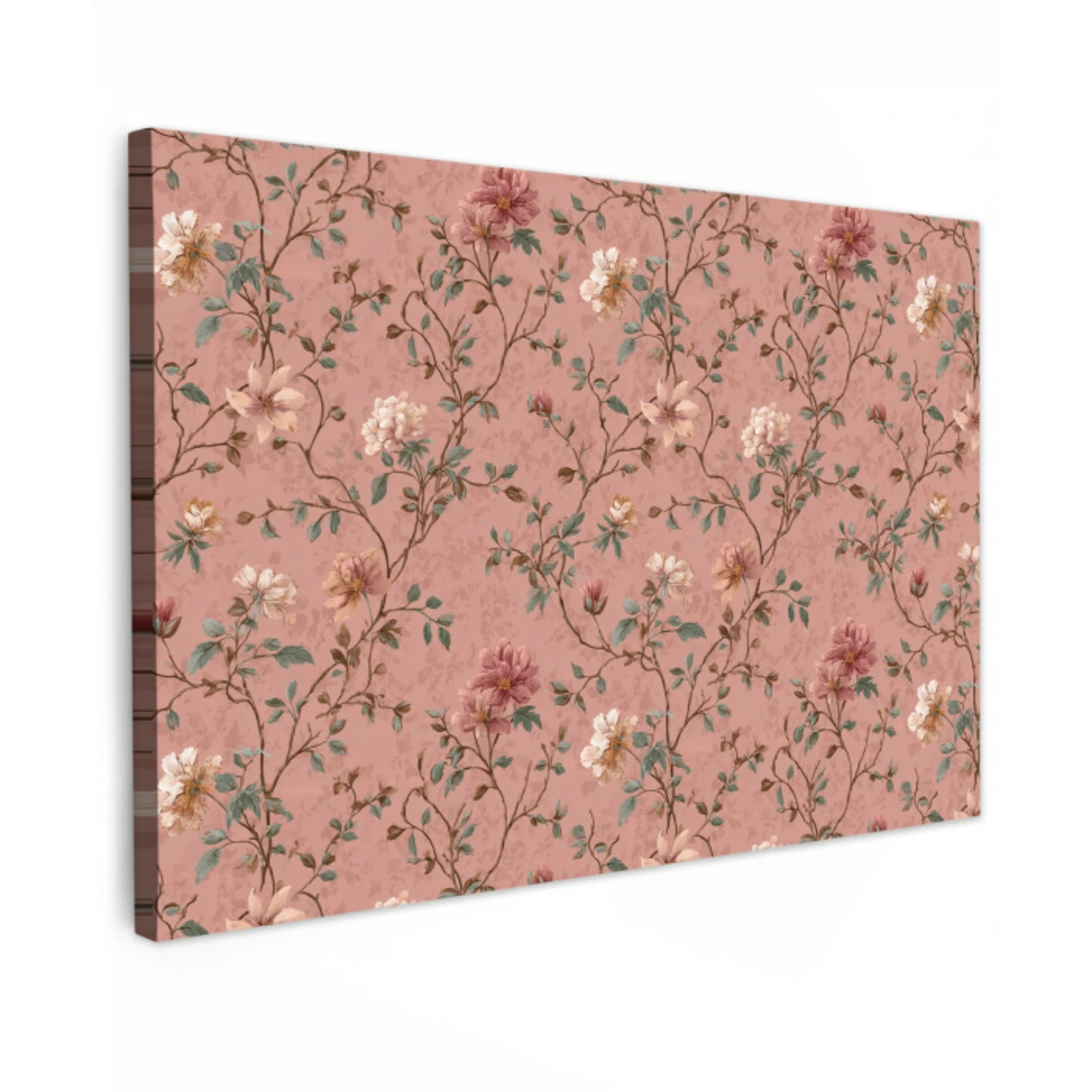 Botanisch - Bloemen - Roze canvas 2cm klein 34 -z3d