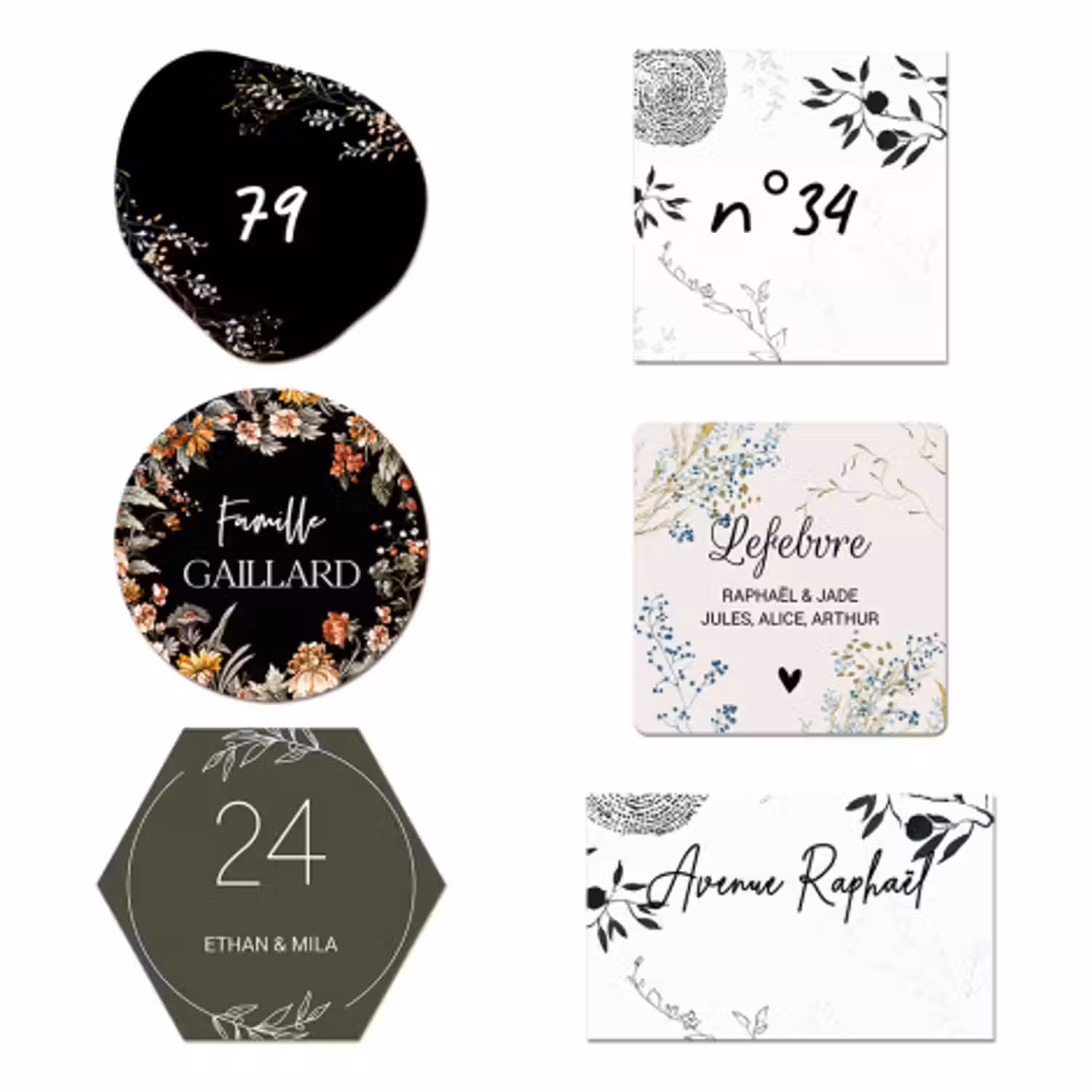 Plaque Numero Masion Fleuri