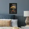 Boom - Schilderij - Goud - Abstract fotolijst zwart zonder passe partout klein -sfeer3