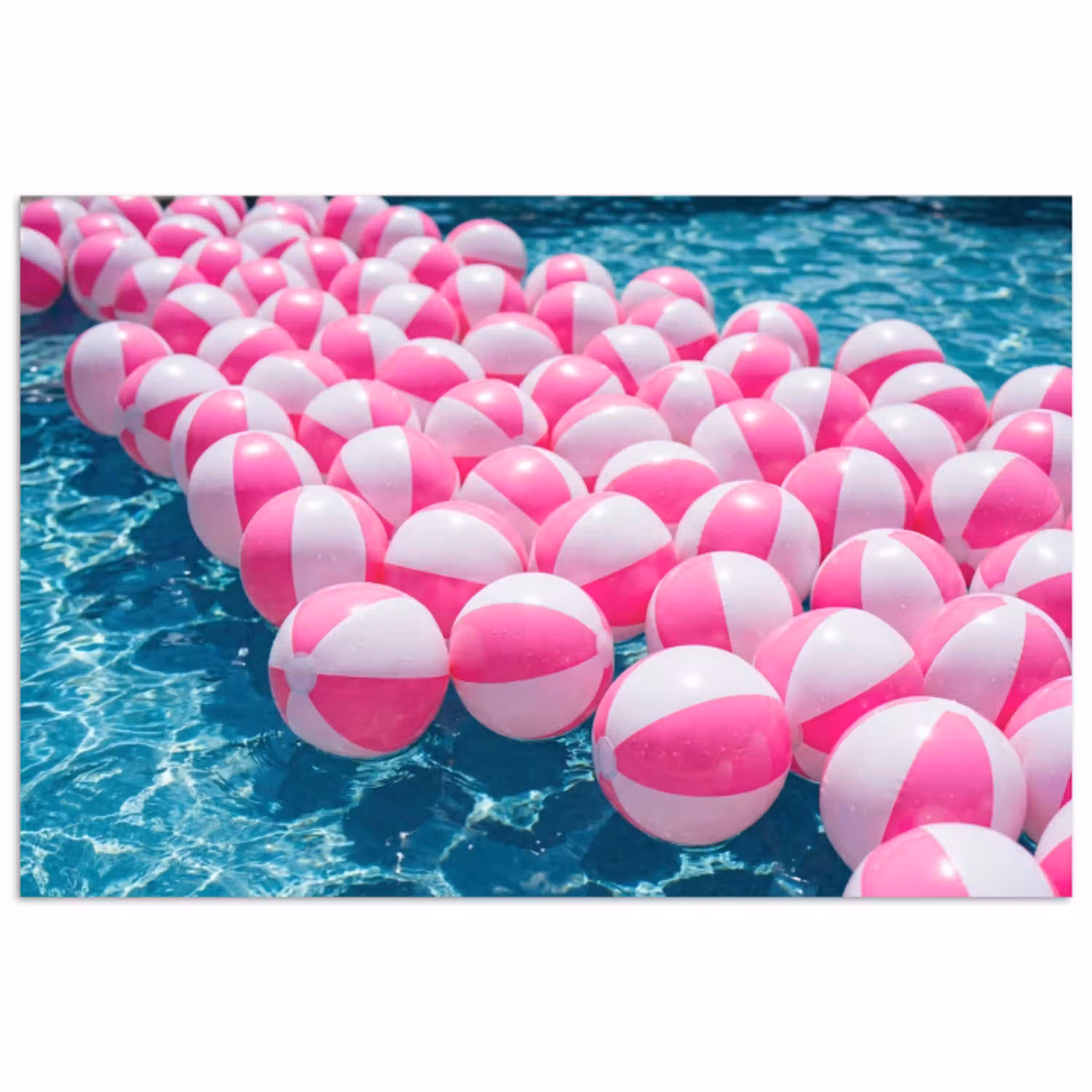Strandballen - Roze - Water poster papier klein -3d