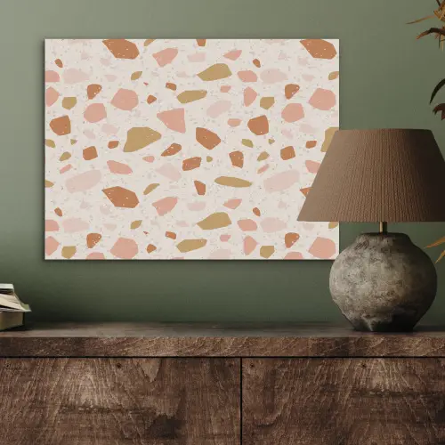 Terrazzo -  Patroon - Kleurrijk - Zalm PET vilt klein 837 -sfeer2