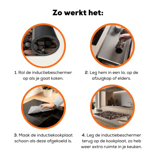 Aardse - Kiezel - Stenen Inductie beschermer vinyl 3mm klein 276 -zzzzzzz-td-werking