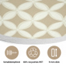 Symmetrisch - Motief - Beige Akoestische PET Vilt - Rond klein 838 -closeup_DE