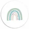Regenboog - Kinderen - Sterren - Stippen - Pastel Wandcirkel kunststof plaat 5mm dik klein -3d