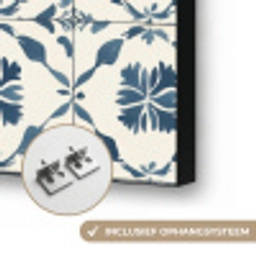 Grafisch - Tegel - Blauw Textielframe zwart klein 947 -USP_ophangsysteemNL