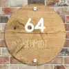 Hout - Modern Naambord Rond klein -sfeer2