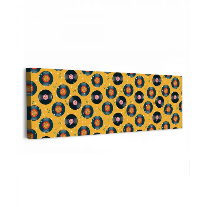 Muziek - Patroon - Geel canvas 2cm klein 828 -z3d