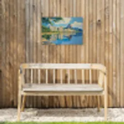 Berg - Skyline - Strand - Water Tuinposter op houten frame 2 cm dik klein -sfeer4