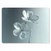 Kristal - Bloemen - Grijs muismat rubber klein -3d